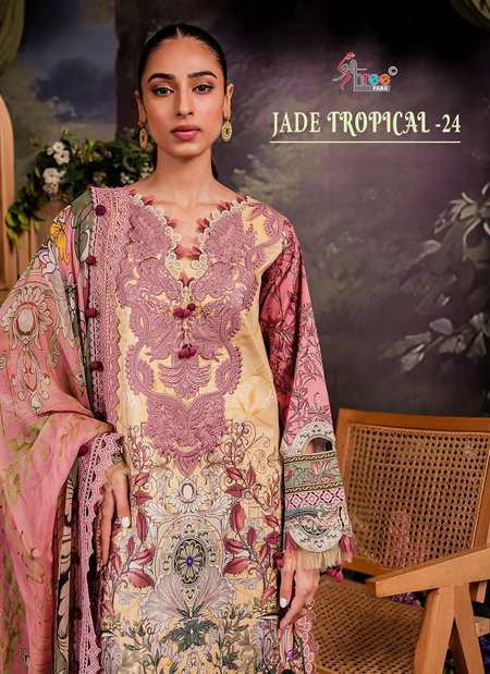 Jade Tropical 24 Cotton Printed Pakistani Suits Wholesale Market In Surat With Price